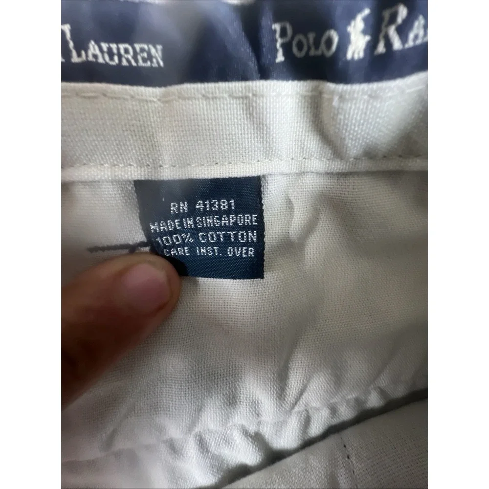 Polo Ralph Lauren Andrew Chino Shorts Mens 40 Navy Blue Pleated Cotton 6in